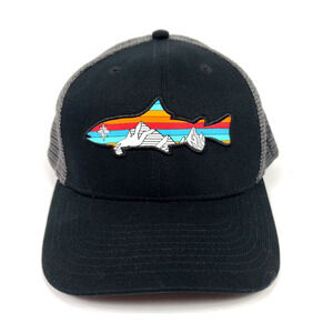 LRD Tribal Fish Adult Mens One Size Black Gray Outdoor Snapback Trucker Cap Hat